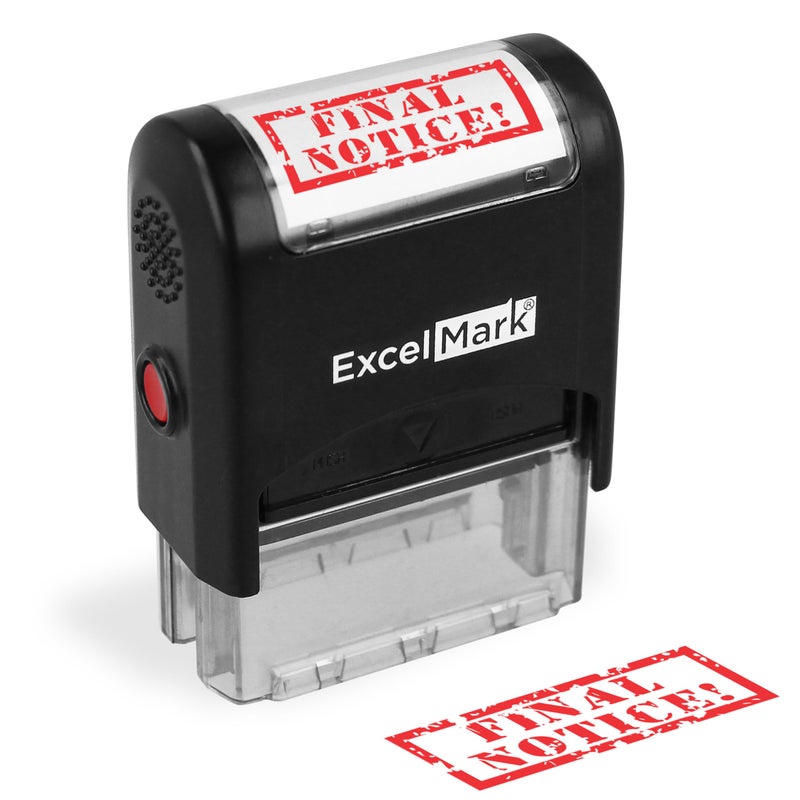 ExcelMark Final Notice - Self Inking Bill Collection Stamp in Red Ink - Image 1